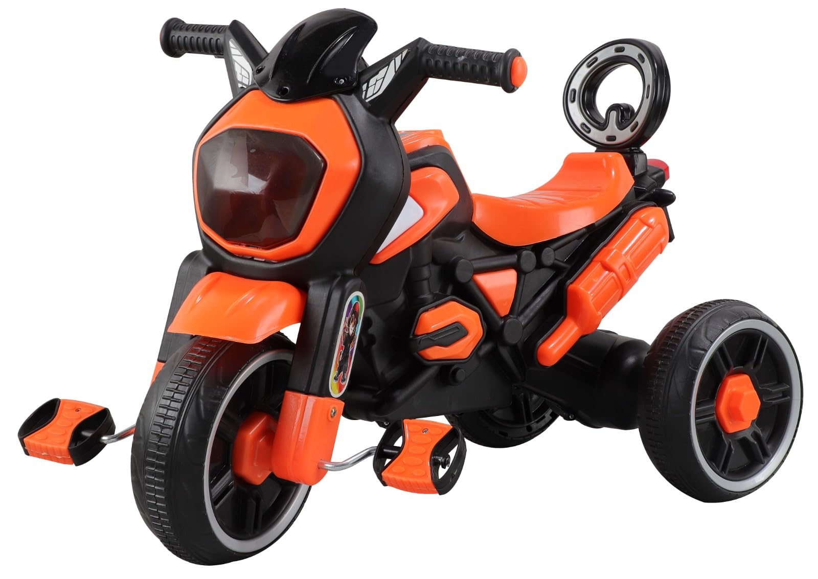 Kids Orange Tricycle Motorcycle Style Ride-On Cycle | 3-Wheel Stability, Pedal Powered-image-21