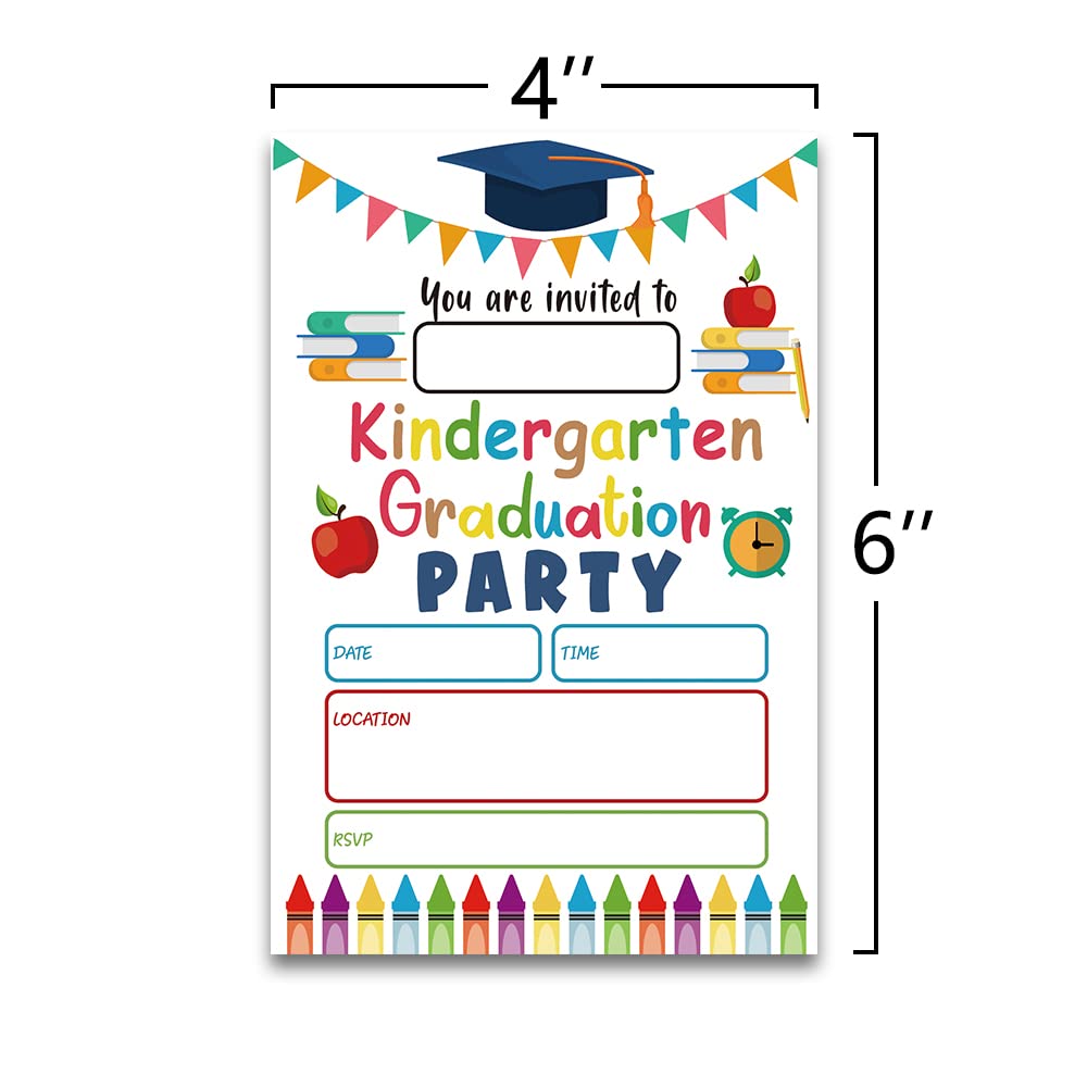 FujLoy 20 Cards with Envelopes, graduation party invitations 2025, Kindergarten Graduation Invitation, Preschool Pre-K Graduation Ceremony Invite.?019?