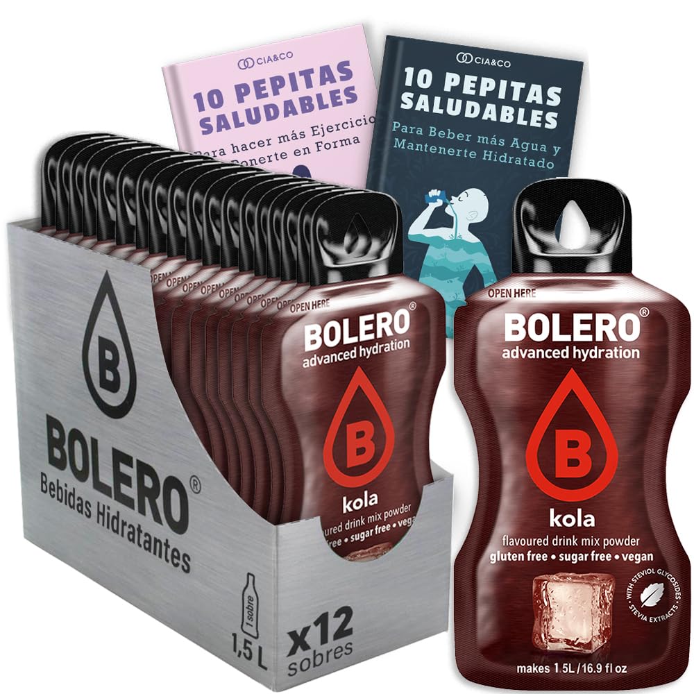 24 x Bebida Bolero COLA Hidratante Sin Azucar (24x9 grs) + 30 Pepitas Saludables para una vida más sana by Cia&Co — view 106