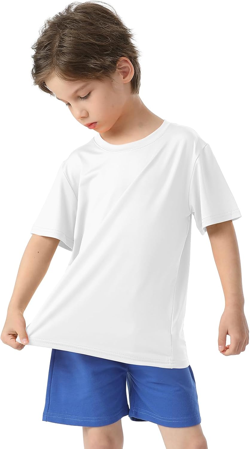 6 Pack Boys Shirts Quick Dry Boys T Shirts Kids Short Sleeve Active Tops Youth Athletic Moisture Wicking Tee Shirts 5-16Y