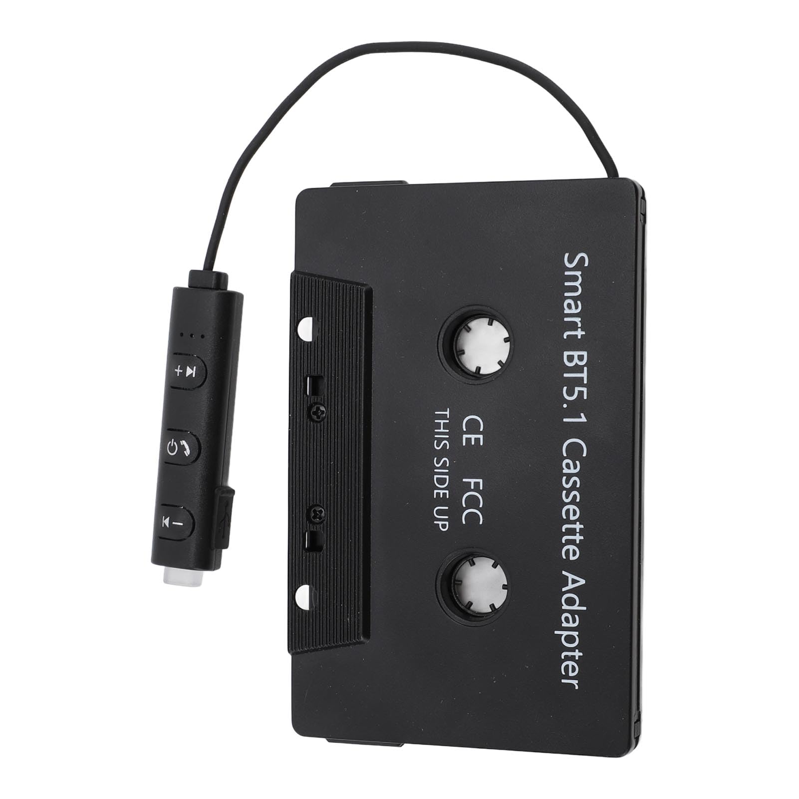 Tbest Receptor de Casete de Audio Bluetooth, Adaptador de Casete Bluetooth DC5V BT5.1 Cinta de Casete Inalámbrica Universal a Adaptador Auxiliar para Automóviles Camiones con
