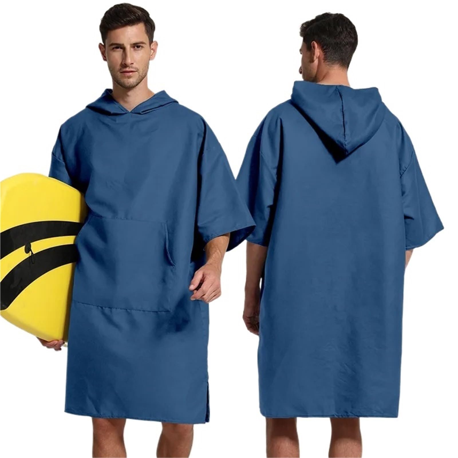 ATEUXOL Quick-drying Surf Poncho Hooded Microfiber Surf Poncho Towel Quick Dry Absorbent Changing Robe for Adults Men Women Beach Swimming Diving Wetsuit Bathrob(Color5)