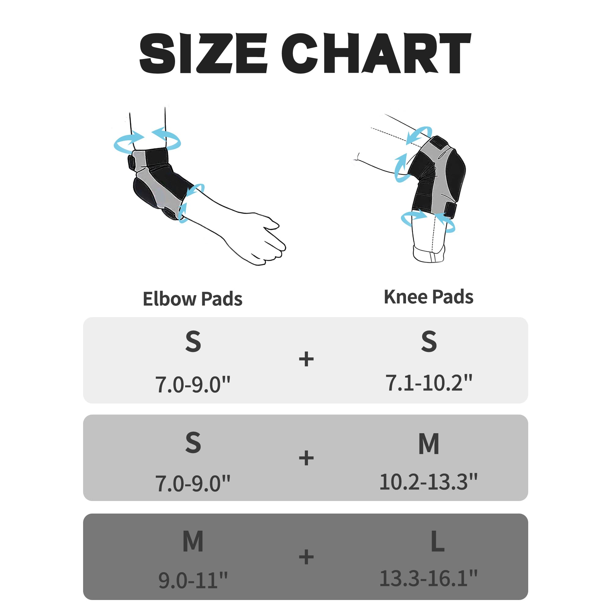 YEEKORO Knee Pads Elbow Pads Set for Kids, Youth Adjustable Knee Elbow Pads Protective Sets with Thickened SBR Pads for Riding Rollerblading Skating Skateboarding Snowboarding Volleyball?Black-Pink