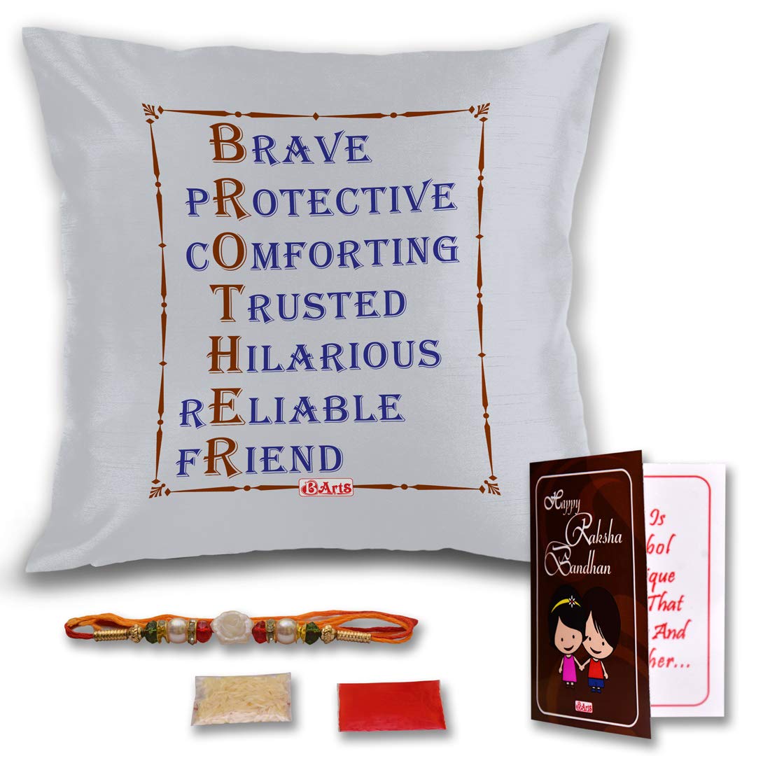 Buy Bhakhand Rakhi Gift for Brother Brother Meaning Quote Printed Grey