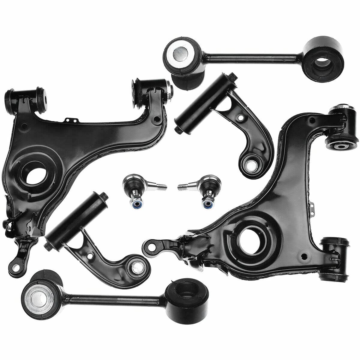 8pc Upper Lower Control Arm Ball Joint Sway Bar for