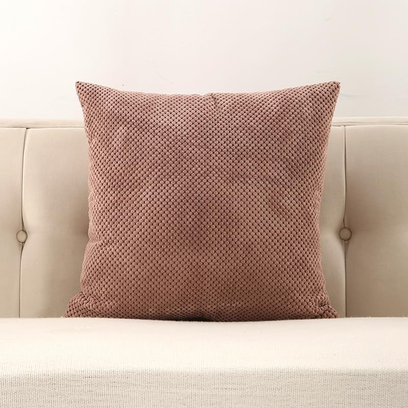 Taies d'oreiller 40x40 cm lot de 3 finie la literie dépareillée café