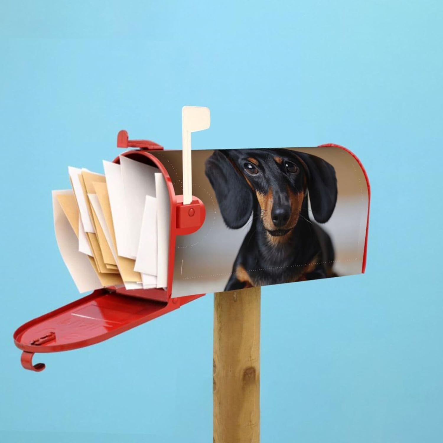 Dachshund Weiner Pet Dogs - Mailbox Cover Magnetic Decor, Wraps Post Letter Box Decorative for Outside Garden Yard 21x18 in