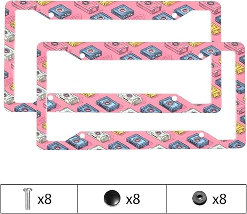 Miniatura 3 de 2 marcos de matrícula de automóvil para mujeres y hombres, cubierta de aluminio sólido con cinta vintage para placa de matrícula para accesorios de