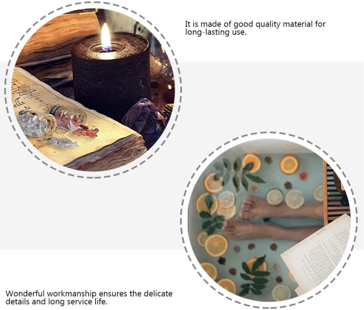 Candle Set for Beginners and Transparent Holders with Paraffin Material Unique Design with Delicate Details, for Witchcraft Rituals and Spell Casting