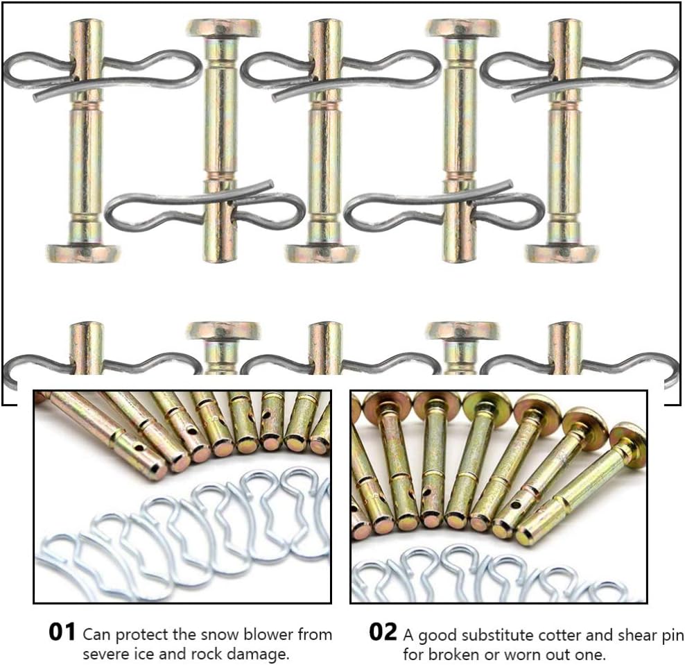 review Happyyami 1 Set Shear Pin Cotter Pin Replacement Shear Pins Snow Blower Replacement Cotter Pin Compatible for Snow Blower 738-04124 714-04040
