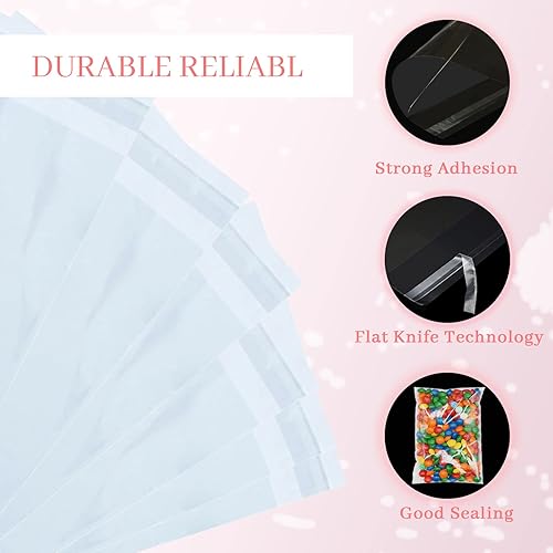 Miniatura 3 de 600 bolsas de violonchelo autoadhesivas transparentes resellables con 4 tamaños de 3.5 x 5, 4 x 6, 5 x 7, 6.3 x 6.3 pulgadas, ideales para empacar