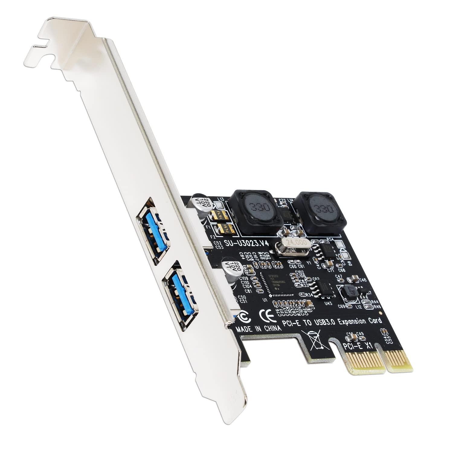 GLOTRENDS U3023 2-Port USB 3.0 Type-A 5Gb PCIe Expansion Card for Intel, AMD, and ARM Platform, Compatible with Windows and Linux (Not Support Mac OS)
