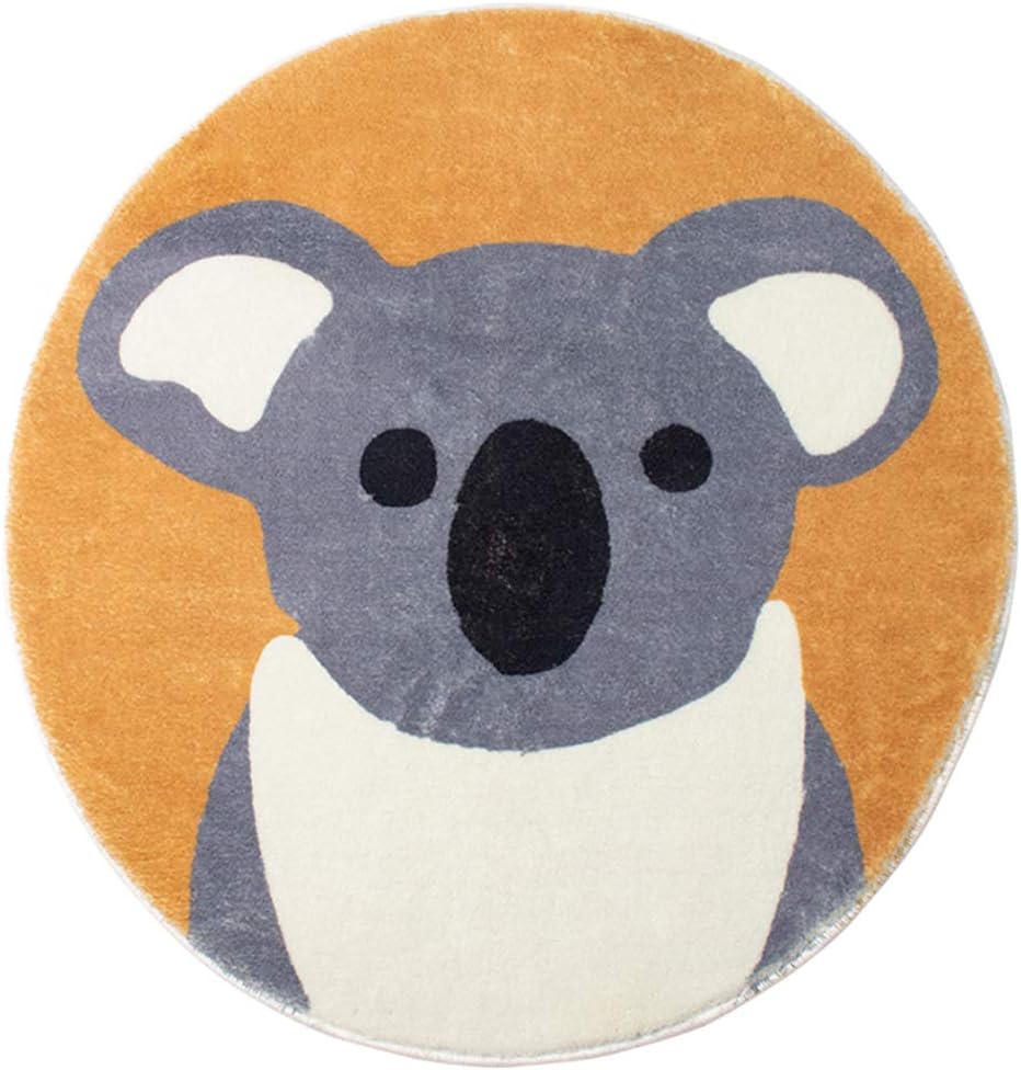 Fennco Styles Kids Cartoon White Panda Shag Area Rug 32" Round - Animal Design Soft Non-Slip Fleece Play Mat for Boys Girls Bedroom Décor, Kids Playroom, Living Room, Nursery Décor