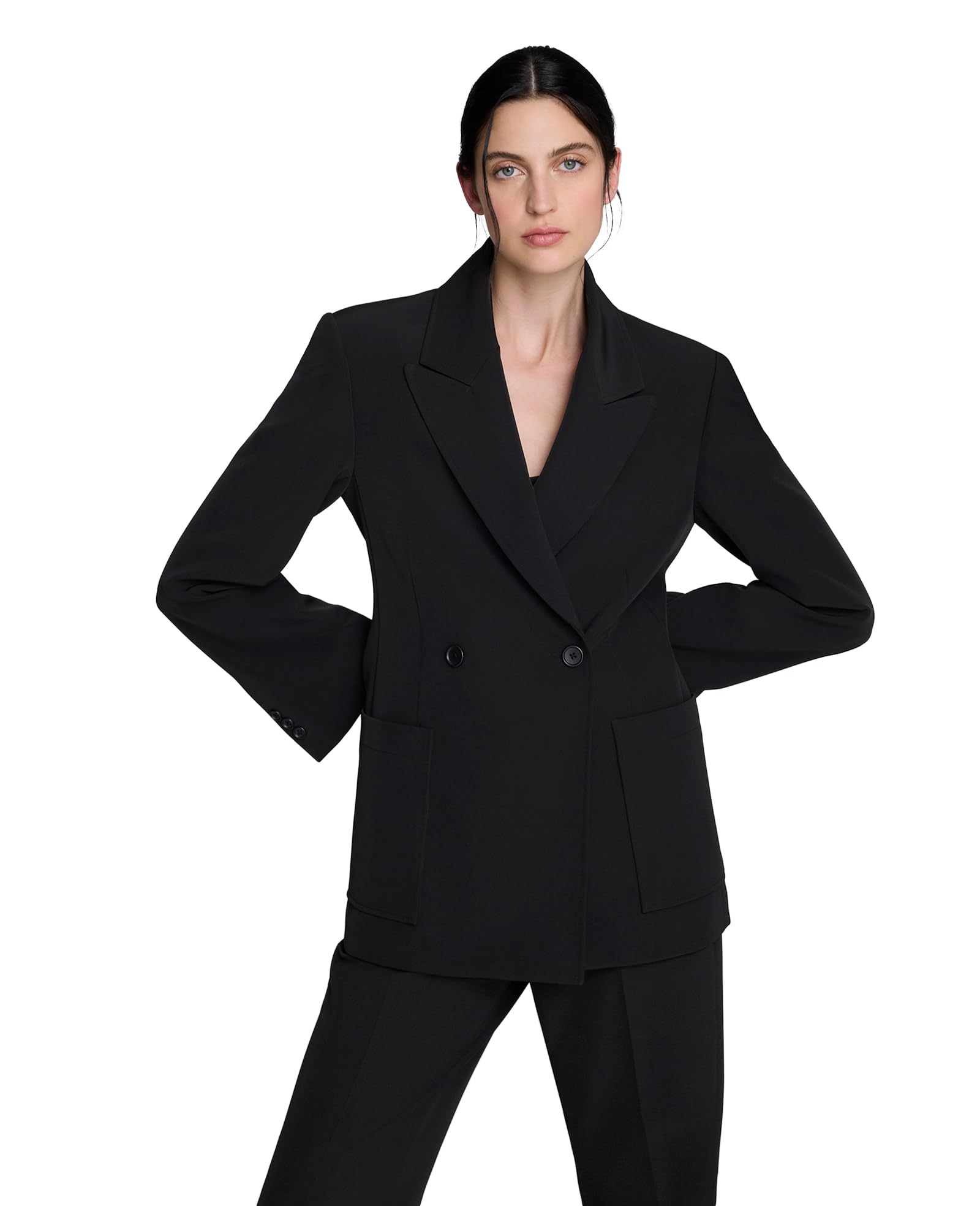 Luxe Twill Double Breasted Jacket