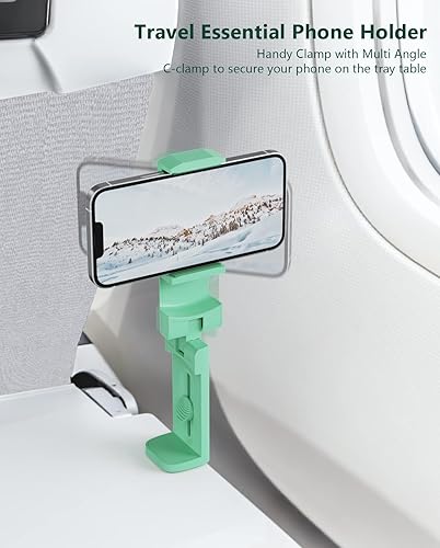 Miniatura 3 de MiiKARE Travel Essentials Soporte para Teléfono de Avión, Soporte Universal para Teléfono Manos Libres para Volar con Rotación de 360 Grados,