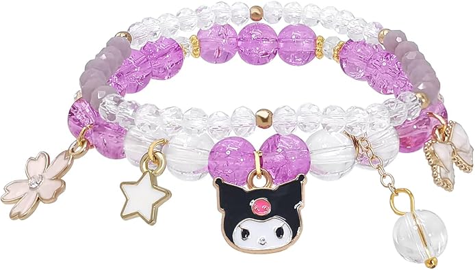 Crystal Beaded Bracelet Set, Fashion Elastic Bead Bracelets Jewelry Gifts for Women