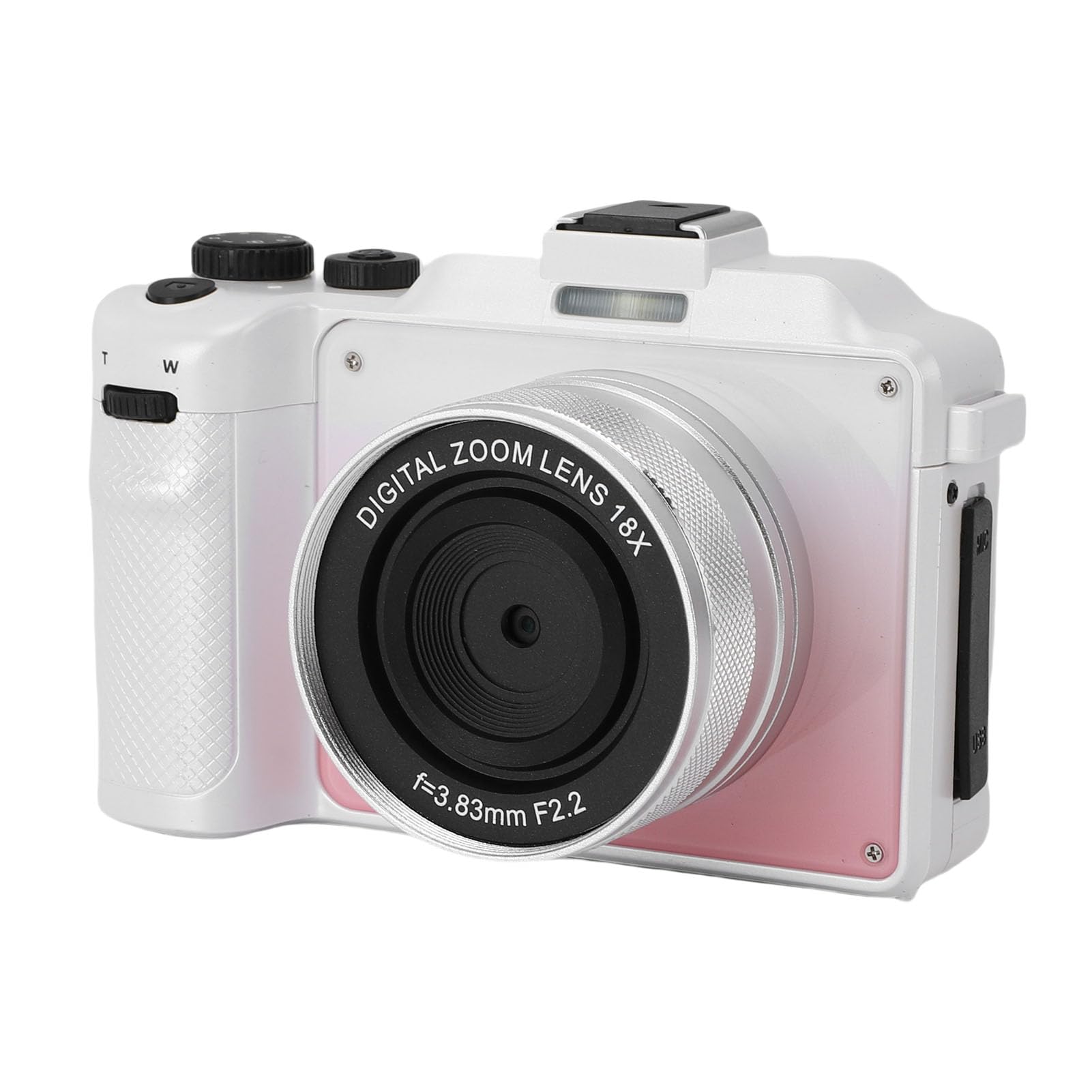 Bewinner Digital Camera, 5K 80MP Dual Screen Camera with 18X Digital Zoom WiFi, Compact Travel Camera for Beginners Teens Adults Content Creators (Gradient Pink)