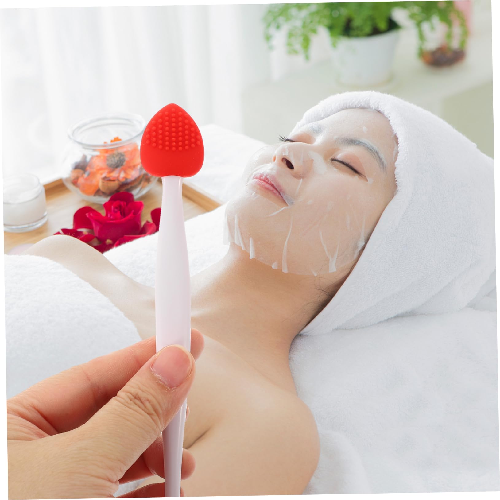 Didiseaon Facial Cleaning Tool 6pcs Silicone Lip Exfoliator Brush Double-Sided Nose Scrub Brush Nose Exfoliating Tool