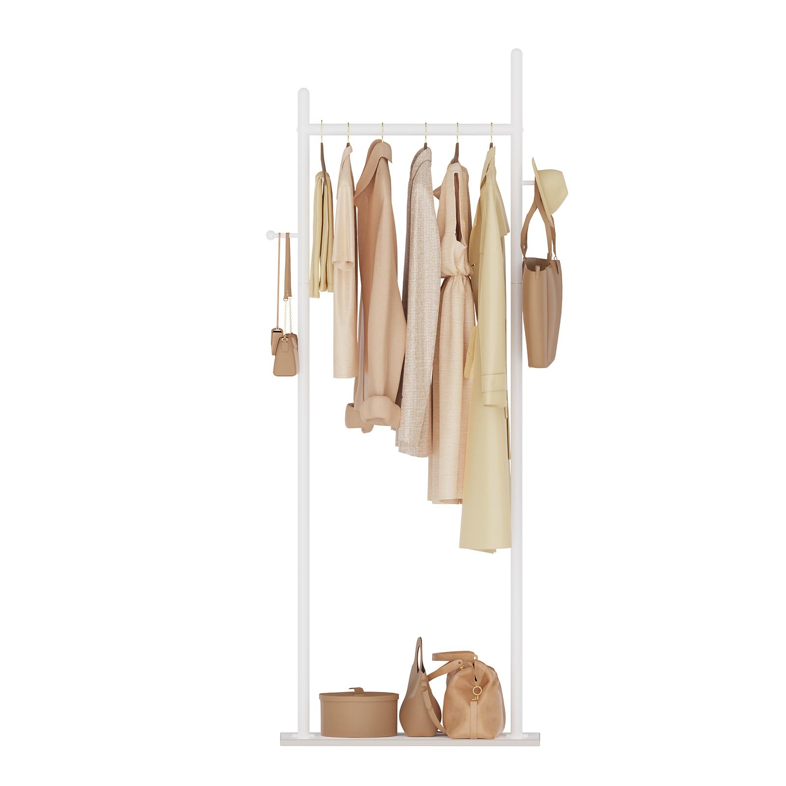 GUOHNHE Large Metal Coat Rack Freestanding, Modern Coat Hanger Stand with 2 Hooks and Heavy Rock Slab Base, Industrial Clothes Rack, Garment Rack,