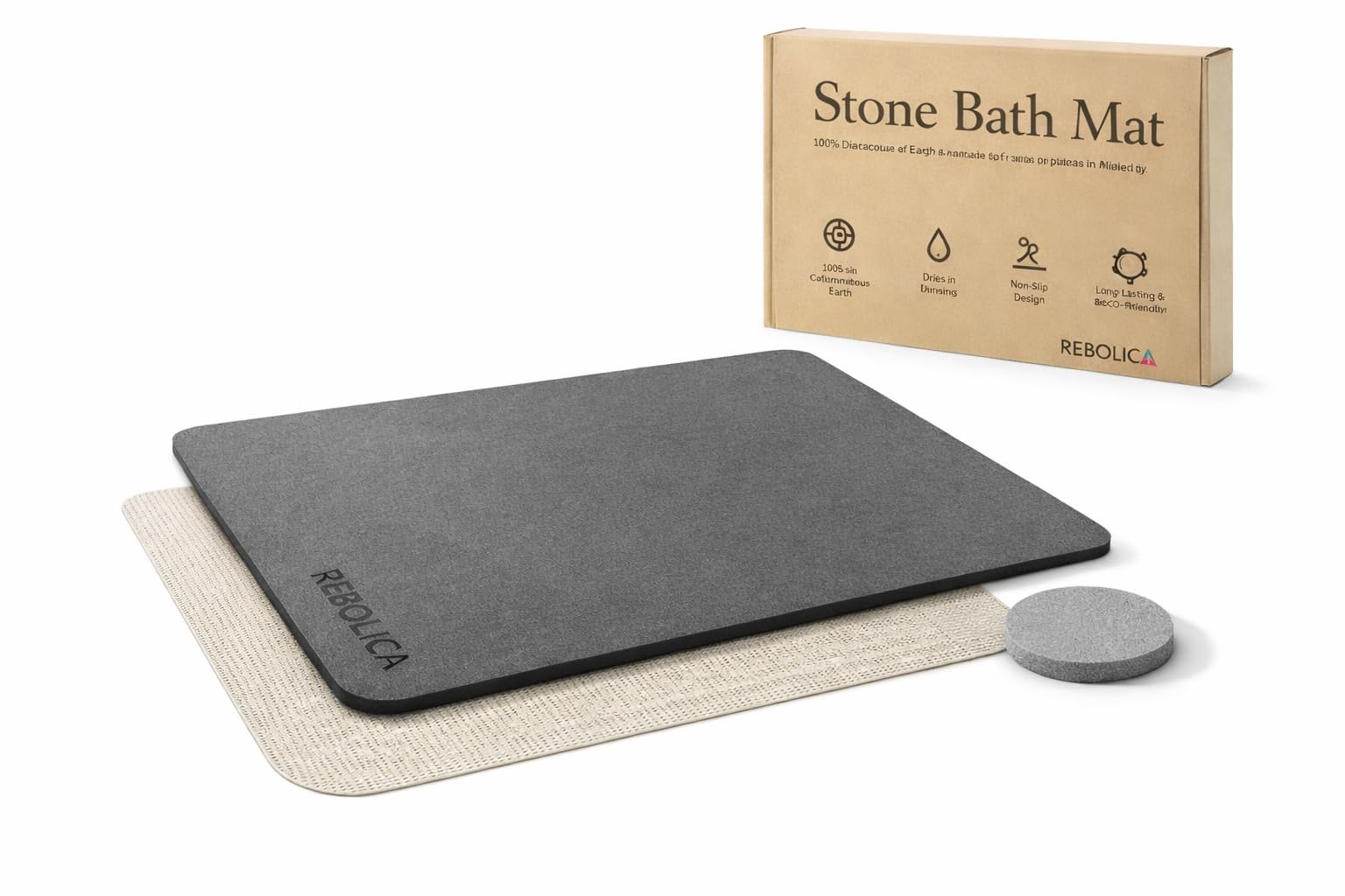 Tapis diatomite de salle de bain (gris anthracite)