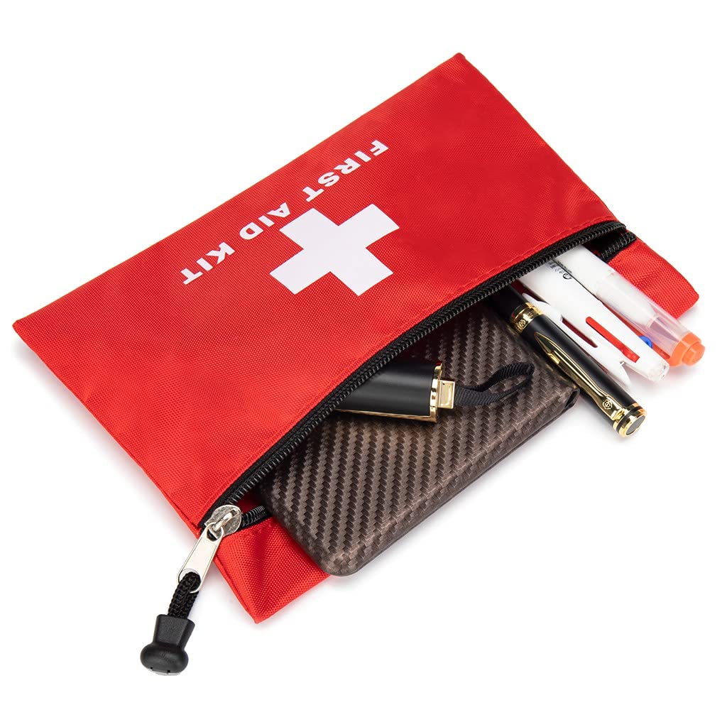 Lot de 12 mini trousses de premiers secours vides pour trousses de premiers secours d'urgence, randonnée, camping, voyage, voiture, cyclisme (rouge B)
