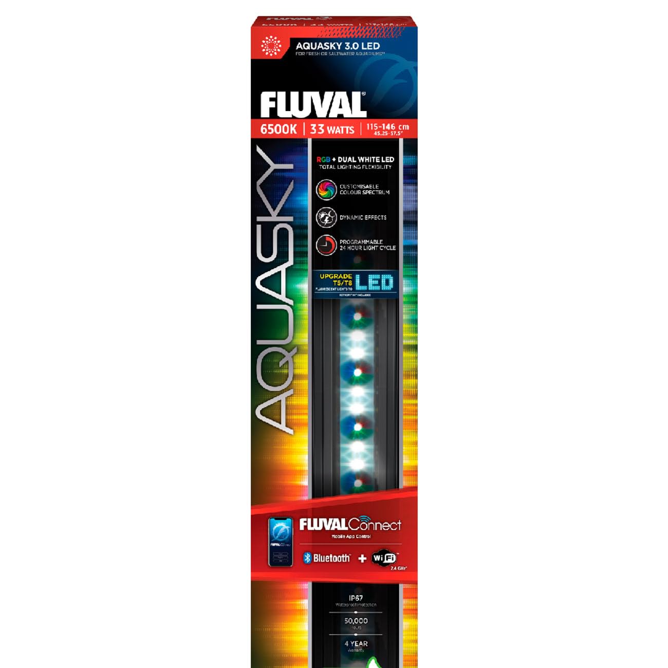 Fluval Aquasky 3.0 LED 33 W | oświetlenie akwarium morskiego 115-146 cm