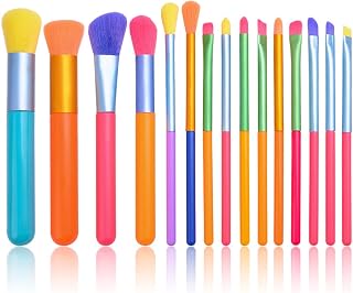 lifcasual Conjunto de pincéis de maquiagem coloridos base sombra para lábios Pincéis de maquiagem com cerdas macias Pincéis de maquiagem para sobrancelha delineador em pó para maquiagem de sobrancelha