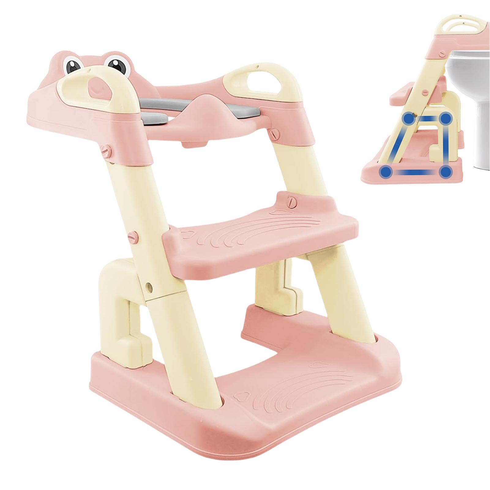 Asiento para orinal con escalera, orinal plegable, silla de inodoro | plegable con escalera | Reductor orinal para inodoro con escalera para niños y niños