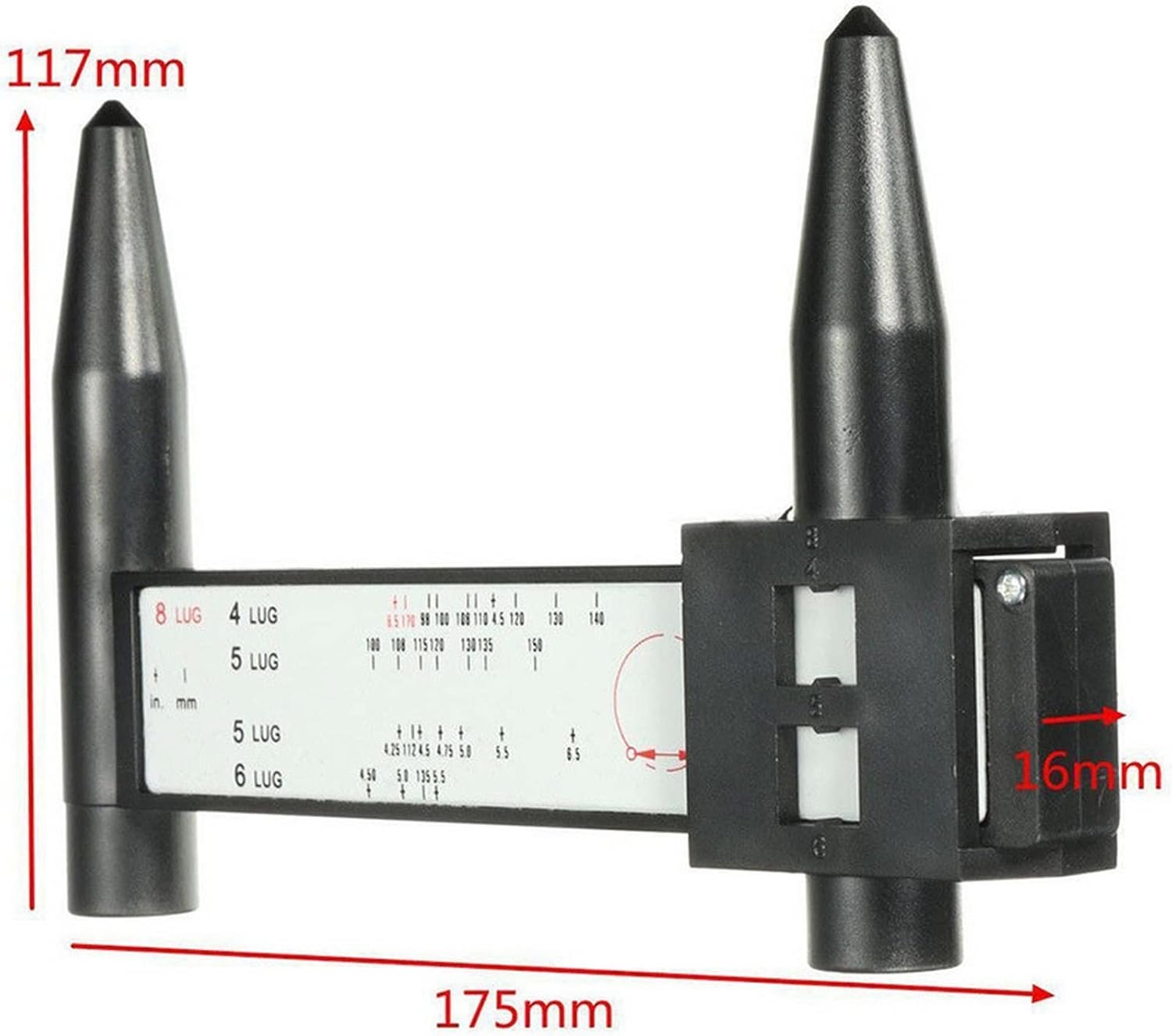 Measuring Wheels 2pcs Sprocket Bolt Sliding Measuring Tool, Gauge Diameter, hub Through Measuring Tool