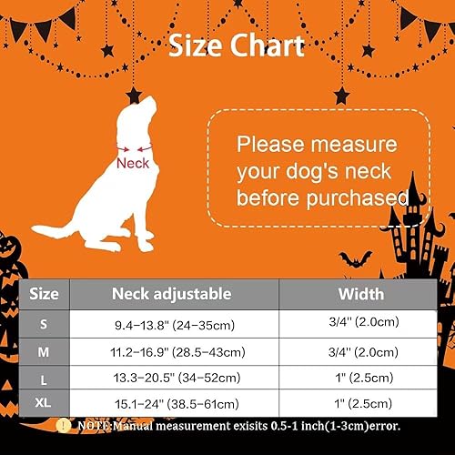 Miniatura 6 de TDTOK Collar de perro de Halloween con corbatín ajustable para Halloween, collar espeluznante para perro con hebilla de plástico ecológica,