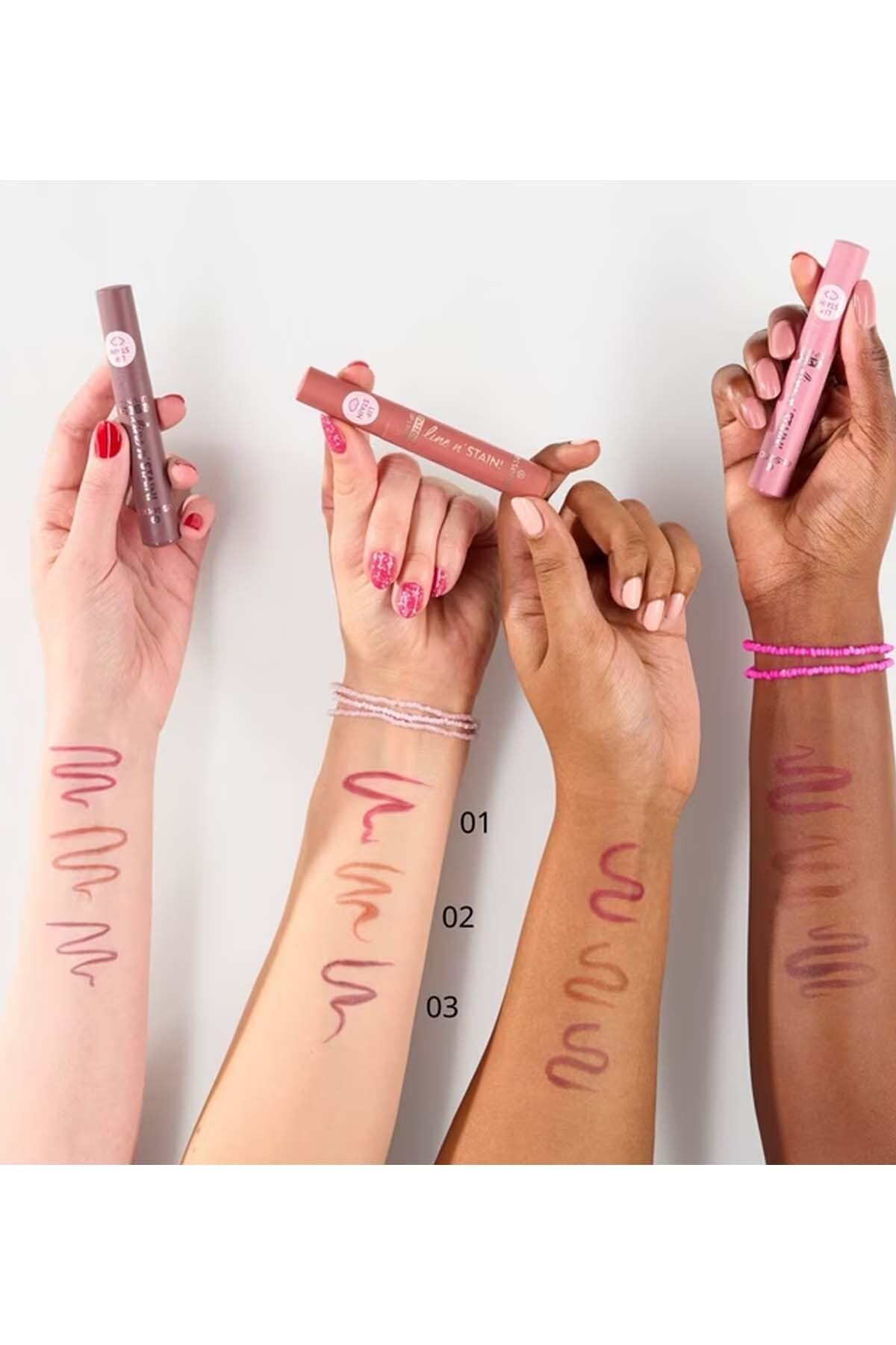 Essence Line N' Staın! Tattoo Ruj 02 Kahverengi