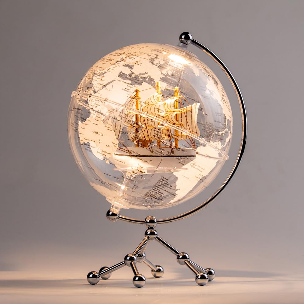 Amazon.com: White Earth Globe, Diam. 20 cm/7.9 inches, Nightlight