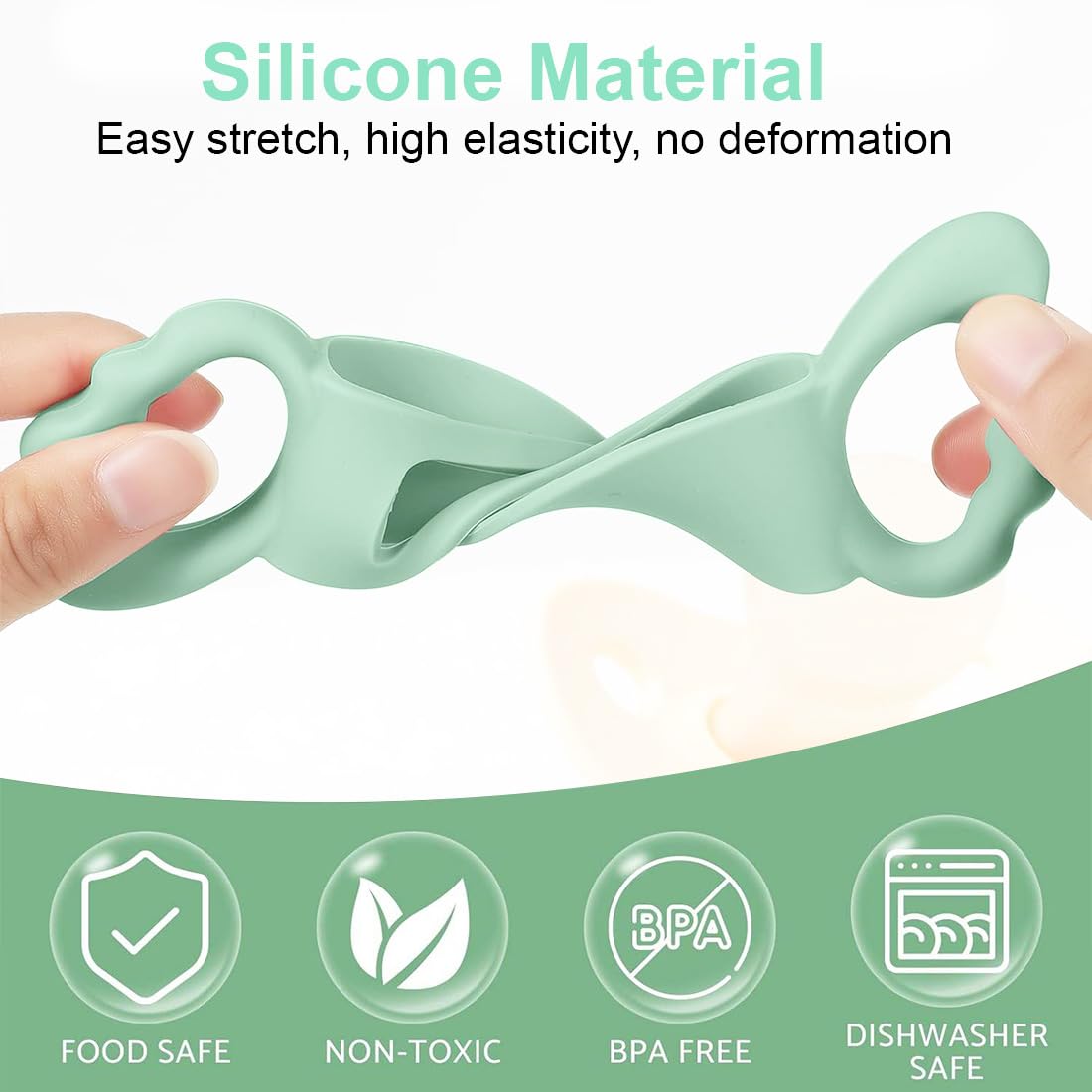 2 Manico Per Biberon Silicone, Manici per Biberon Impugnatura per Biberon, Maniglia per Biberon in Silicone, Facile Installazione Manici Per Biberon, Hold My Bottle