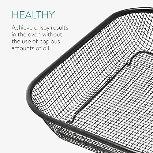Navaris Oven Air Fry Tray - Non-Stick Grill Rack for Frying, Roasting Chips, Nuggets, Meat, Fish, Poultry, Vegetables - Frying Grill Basket