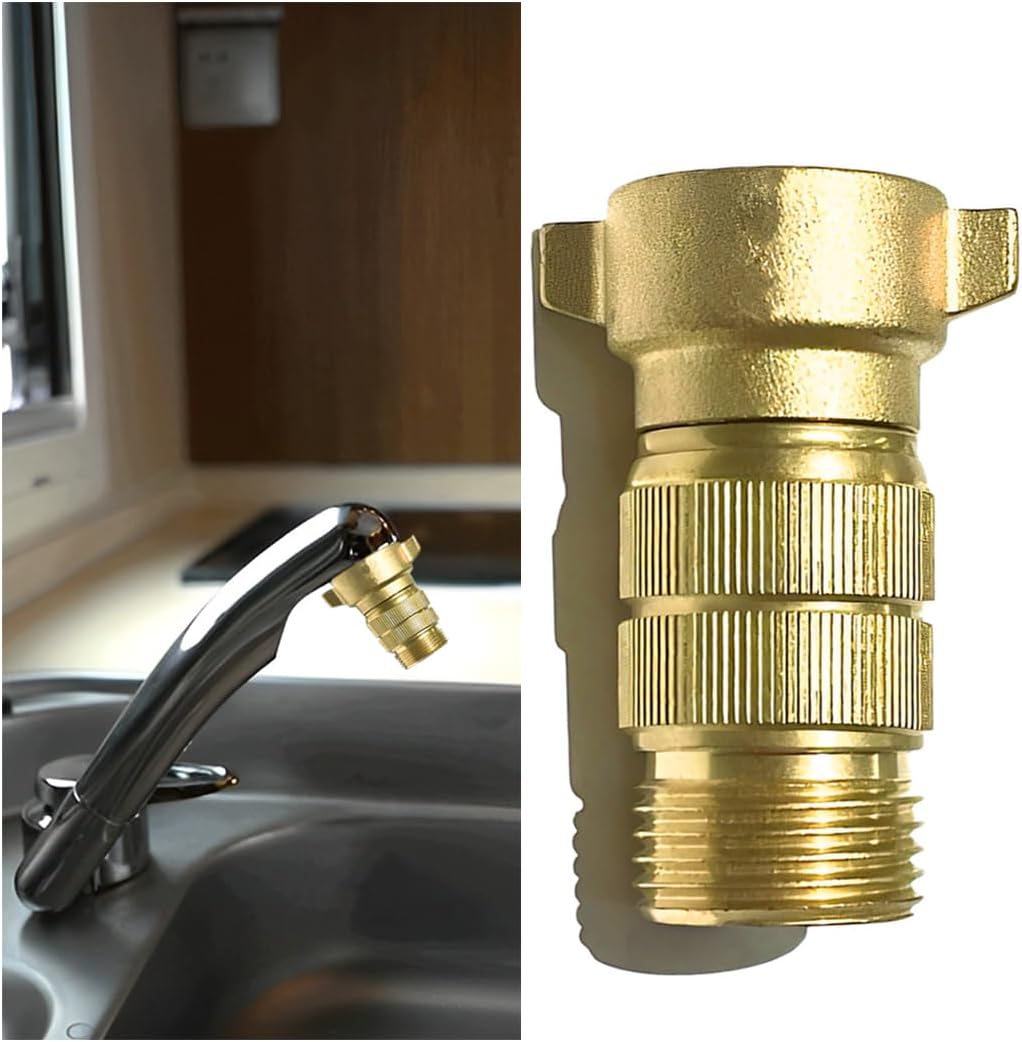 AUCELI Regulador de presión de agua para RV, reductor de presión de agua de latón con pantalla de filtro, regulador de agua de 40-50 PSI para