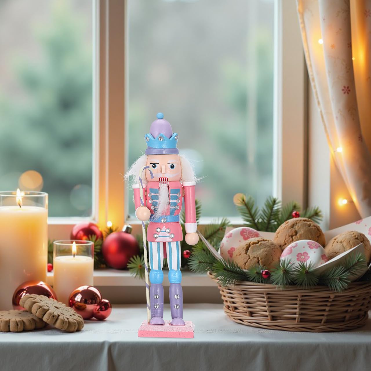 OUNONA Weihnachts-Nussknacker Figur Holz 18 Zoll Nussknacker Soldat Dekoration Für Festliche Weihnachtsdeko Und Party Tischdekoration