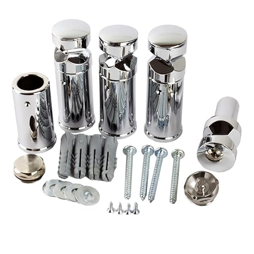 Myhomeware Set of Universal Bracket for Heated Towel RAIL Radiator Flat Or Curved With Plugs