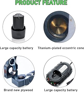 Electric Flaring Tool Kit, 1/4 - 3/4 Copper Flaring Tool HAVC Flare Gauge, 5/8 SAE Sizes Clamps 45 Eccentric Type Flare 2200 mAh,5Collets