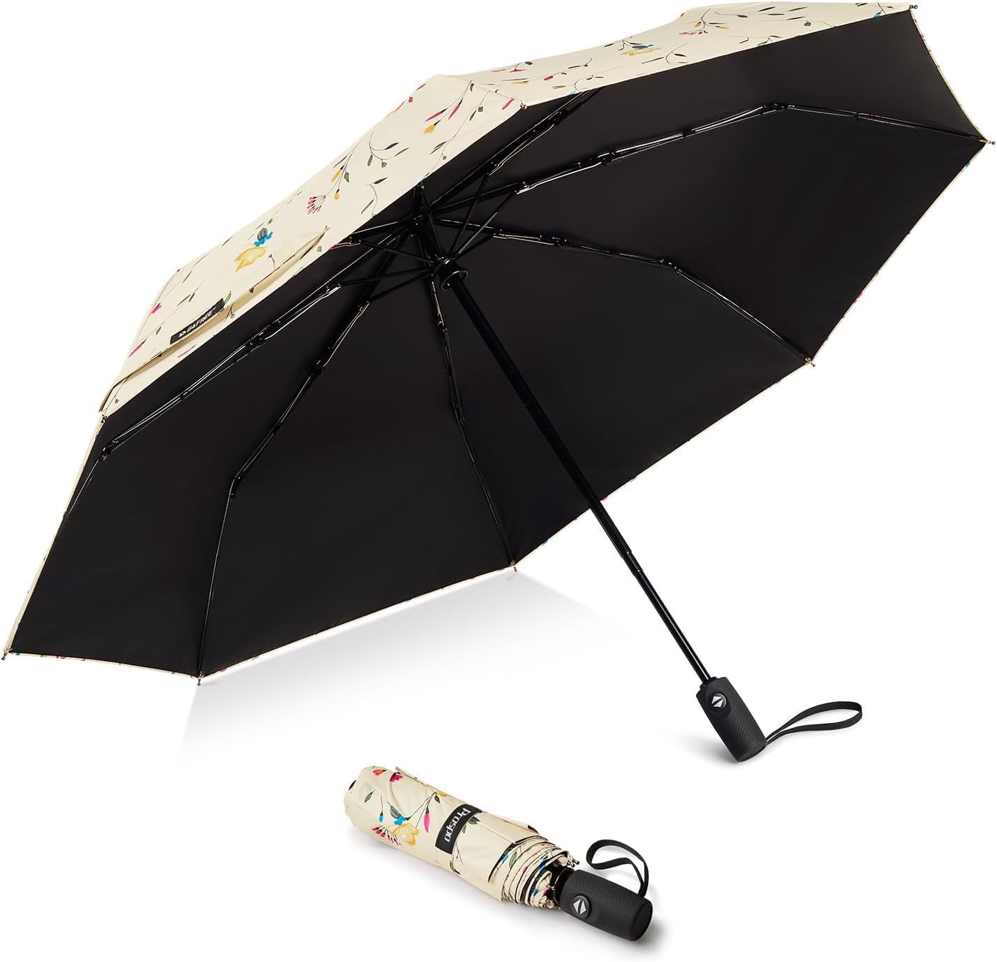 Prospo UPF 50+ UV Protection Umbrella for Sun & Rain, Large Compact Travel Umbrella Windproof, 46 Inch Auto Open Close Sun Blocking for Women Men