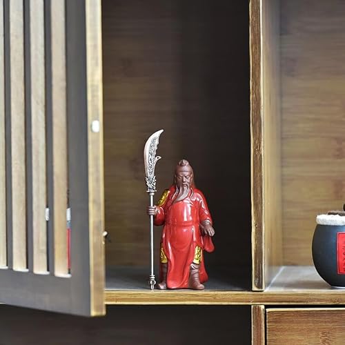 Miniatura 4 de Estatua china de Feng Shui Guan Yu de cerámica pequeña, estatua de Guan Gong, estatua de Guan Di, figuras de estatua de Guan Yun Chang, decoración