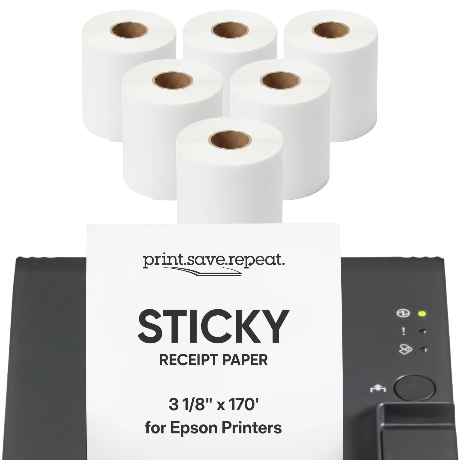 Amazon.com : PSR Sticky Receipt Paper Rolls 6-Pack for Epson TM