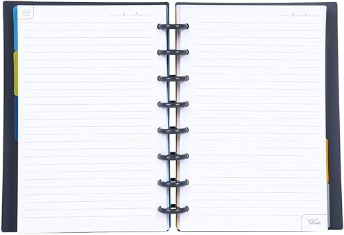 Vista 352 de Talia - Agenda personalizable con aros, (Fireworks Deep Lake, con discos Deep Lake, tamaño mediano (7.5 x 9.75 pulgadas).