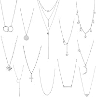 Starain 12PCS Gold Layered Choker Necklace Set for Women - Hypoallergenic Multilayer Chain Chokers with Extender