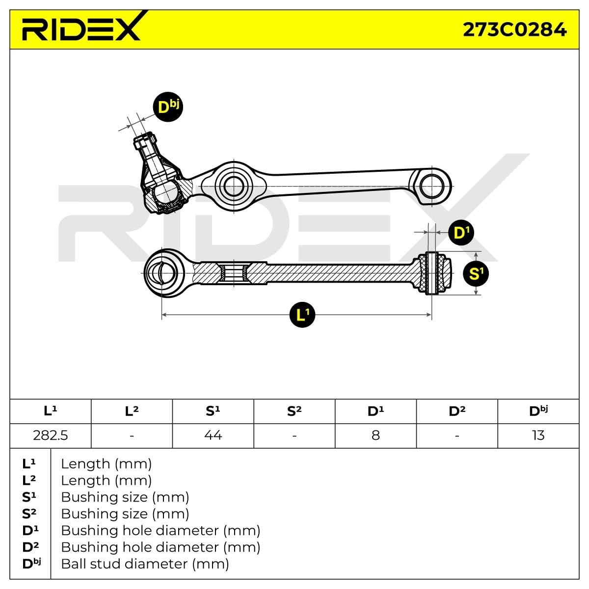 RIDEX 273C0284 Barra oscilante de suspensión de ruedas Derecha Izquierda Delantero Compatible con FIAT 127 Hatchback 127