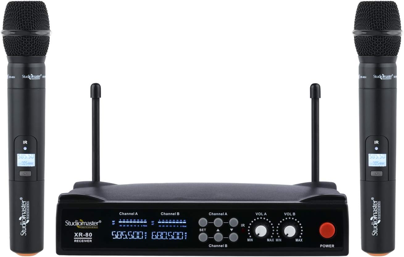 Studiomaster XR 80HH Dual Hand Wireless Microphone, Black