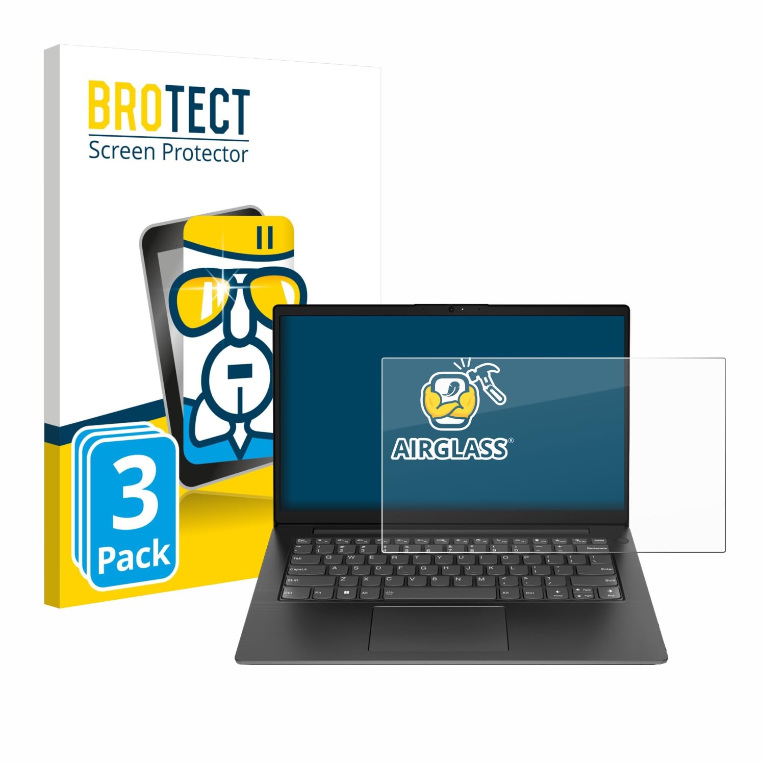 brotect Pellicola Protettiva Vetro per Lenovo V14 Gen 5 Protezione Schermo (3 Pezzi) [Durezza Estrema 9H, Chiaro]