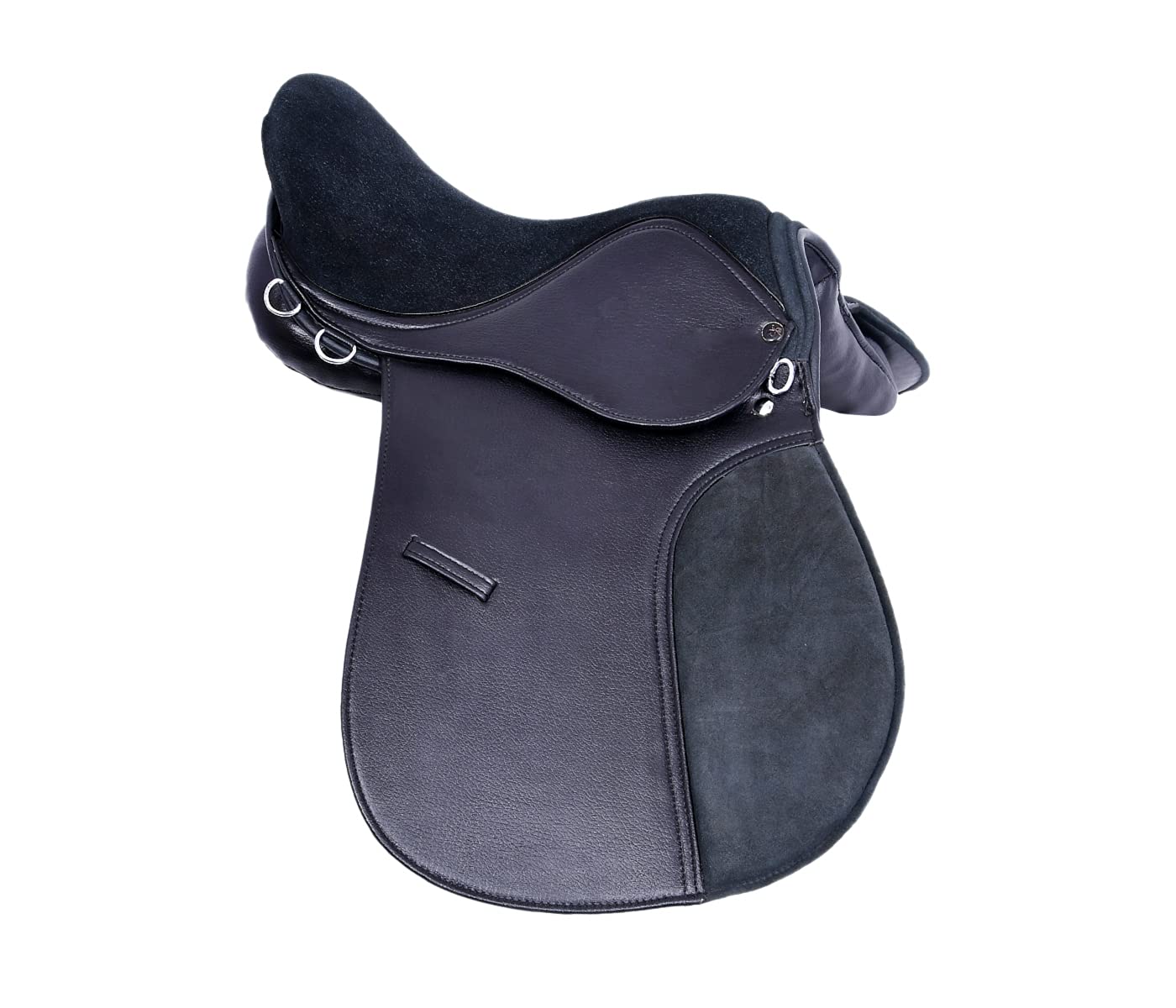 Ases Equine - Sillín para Caballos sintético, 16 Pulgadas, Color Negro y marrón, Negro, 16