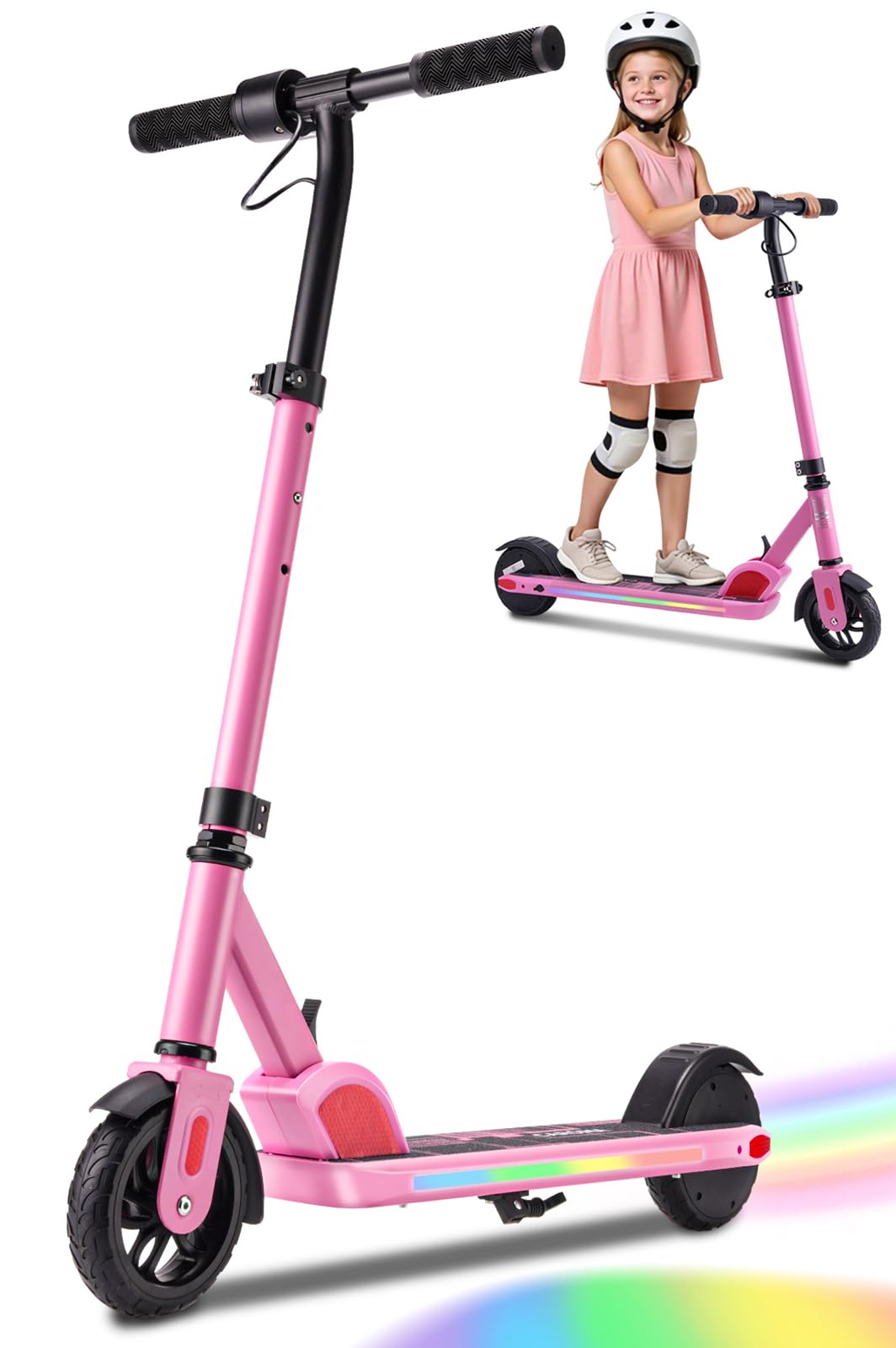 Caroma Electric Scooter for Kids Ages 6-14 150W 180W Motor 10 MPH Max Speed 7 Miles Adjustable Height