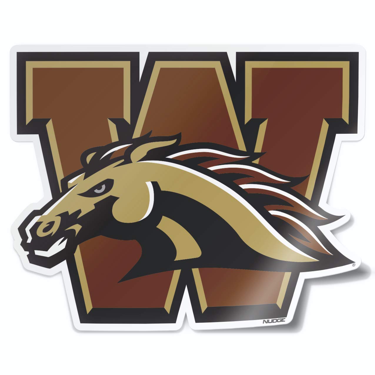 Western Michigan University Broncos W Car Decal Made from Premium Weatherproof Vinyl