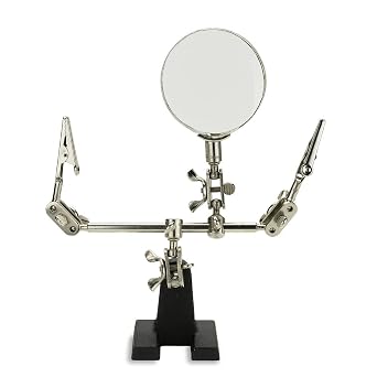 NEIKO 01902 Adjustable Helping Hand with Magnifying Glass, Third Hand Solder Aid, Soldering Wire Station Stand with Dual Alligator Clips and a Heavy Base, Beading & Jewelry Making Tools, Solder Ho...